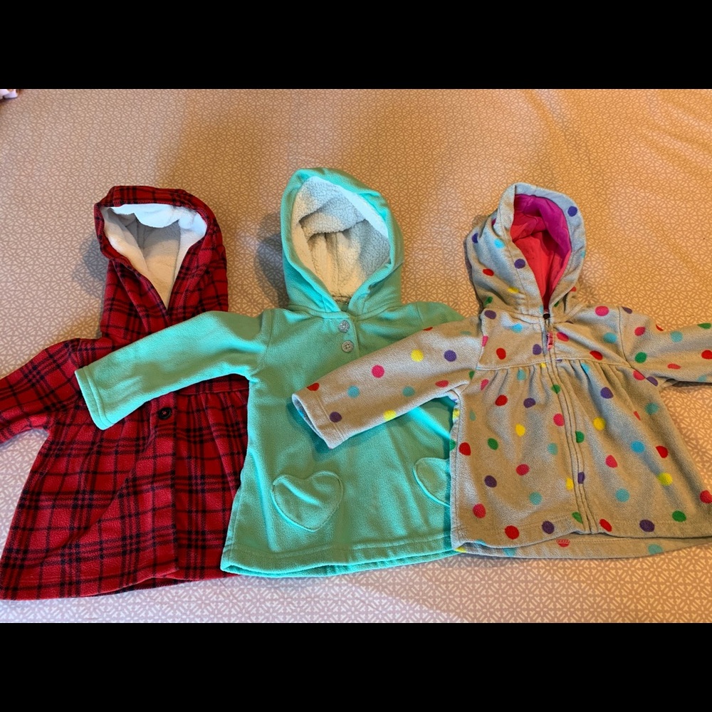 3 fleece 9mo hoodies